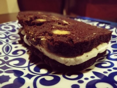 Sandwich de Helado con Queque de Chocolate